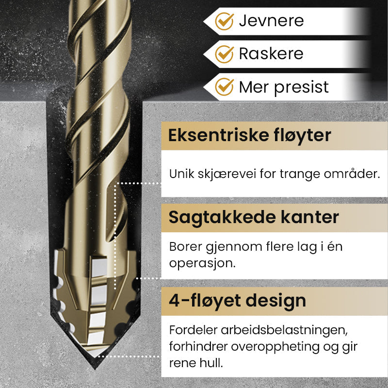 🔥2026 Hot Sale🔥Hög kvalitet 4-Flute Serrated Eccentric Drill Bit Set