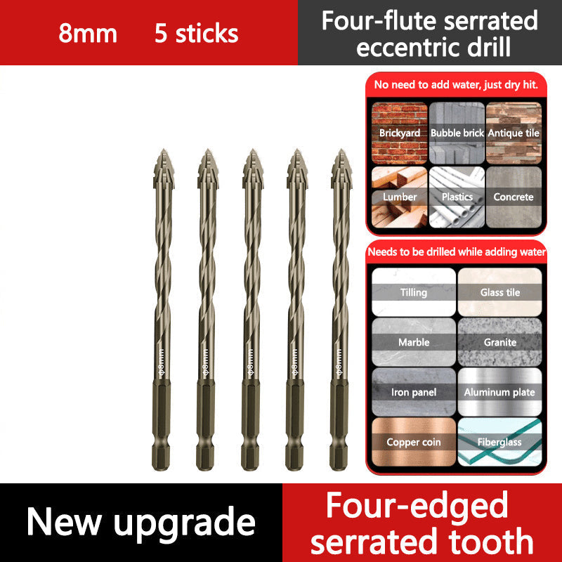 🔥2026 Hot Sale🔥Hög kvalitet 4-Flute Serrated Eccentric Drill Bit Set