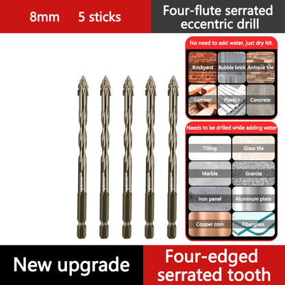 🔥2026 Hot Sale🔥Hög kvalitet 4-Flute Serrated Eccentric Drill Bit Set