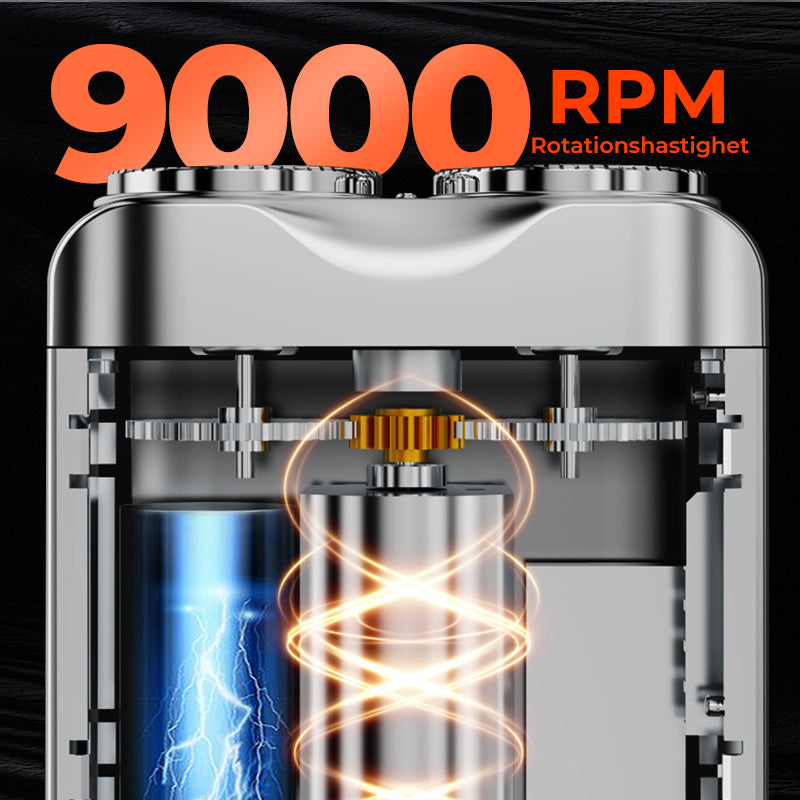 🔥Ny uppgradering🔥Bärbar Mini Roterande Elektrisk Rakapparat för Män