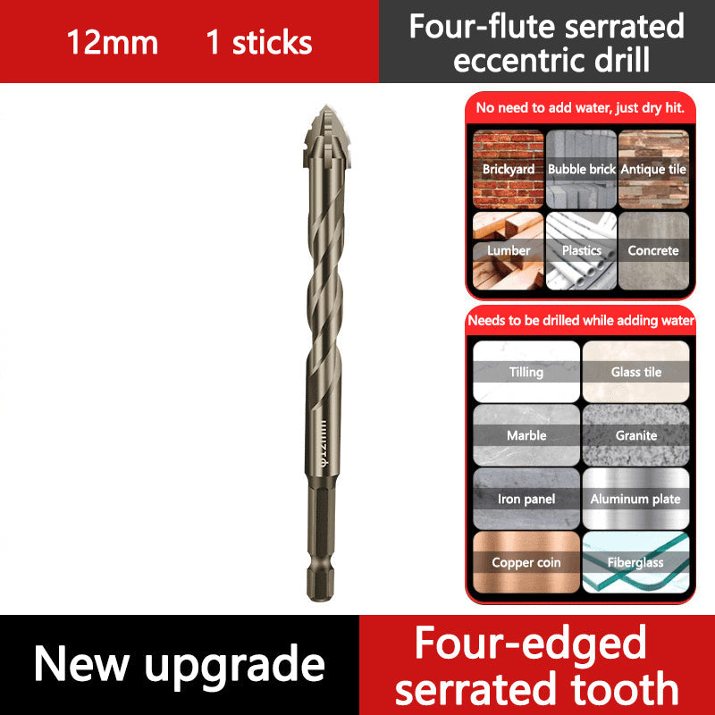 🔥2026 Hot Sale🔥Hög kvalitet 4-Flute Serrated Eccentric Drill Bit Set