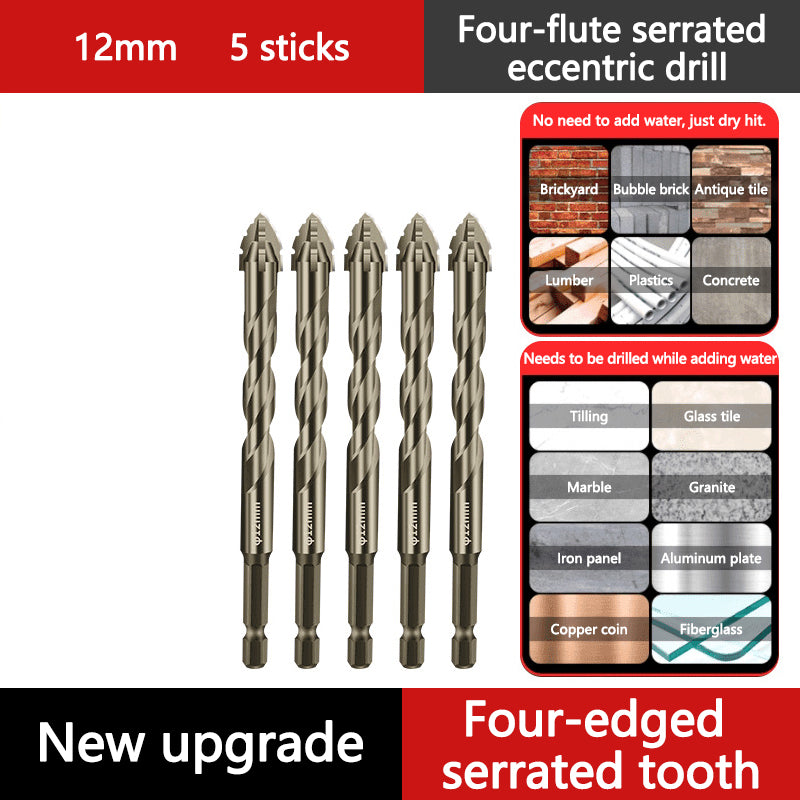 🔥2026 Hot Sale🔥Hög kvalitet 4-Flute Serrated Eccentric Drill Bit Set