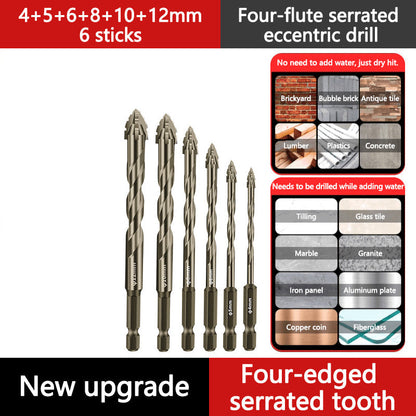 🔥2026 Hot Sale🔥Hög kvalitet 4-Flute Serrated Eccentric Drill Bit Set