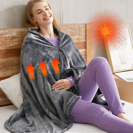 🔥Bra present med USB-uppvärmd flanellfilt