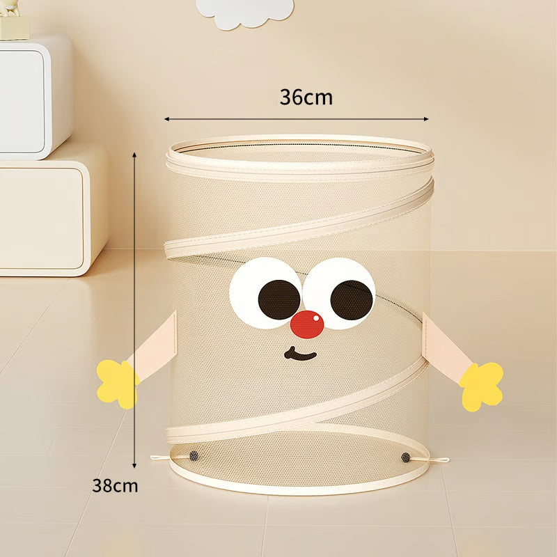 Söt stor hopfällbar tvättkorg i mesh