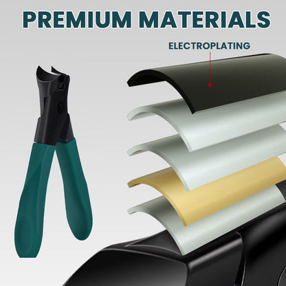 Vinklad nagelklippare med bred mun -- stänkskyddad och kraftig