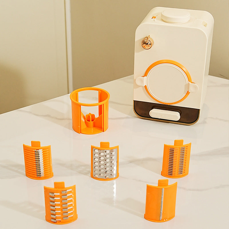 🔥Det är superhett över hela internet🔥Multifunktionell elektrisk grönsaksskärare och rivare för köket